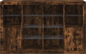 vidaXL Szafki z oświetleniem LED, 3 szt., przydymiony dąb 6