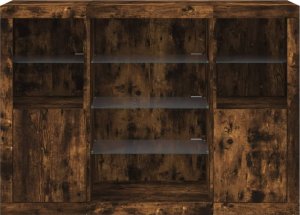 vidaXL Szafki z oświetleniem LED, 3 szt., przydymiony dąb 6