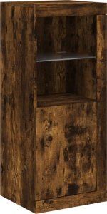 vidaXL Szafki z oświetleniem LED, 3 szt., przydymiony dąb 8