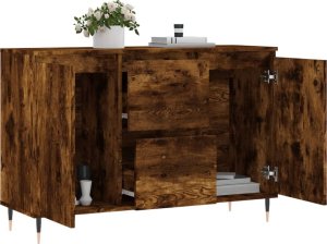 vidaXL Szafka, przydymiony dąb, 104x35x70 cm 4
