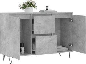 vidaXL Szafka, szarość betonu, 104x35x70 cm, materiał drewnopochodny 4