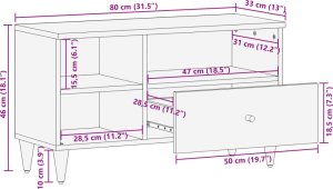 vidaXL Szafka pod telewizor, 80x33x46 cm, lite drewno mango 12