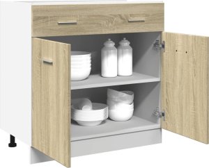 vidaXL Szafka z szufladą, dąb sonoma, 80x46x81,5 cm, płyta wiórowa 4