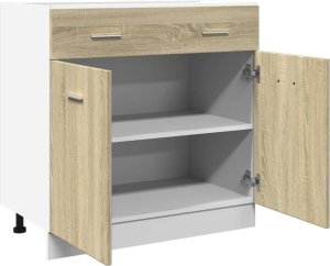 vidaXL Szafka z szufladą, dąb sonoma, 80x46x81,5 cm, płyta wiórowa 8