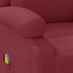 vidaXL Fotel masujący, winna czerwień, obity sztuczną skórą 8