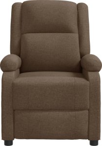 vidaXL Fotel z masażem, brązowy, obity tkaniną 4