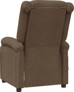 vidaXL Fotel z masażem, brązowy, obity tkaniną 6