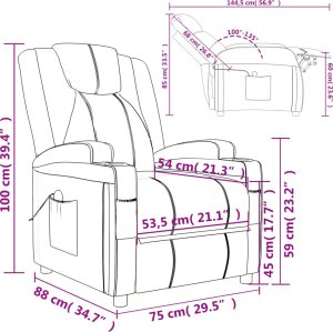 vidaXL Fotel masujący, winna czerwień, obity sztuczną skórą 11