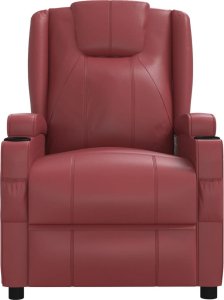 vidaXL Fotel masujący, winna czerwień, obity sztuczną skórą 3