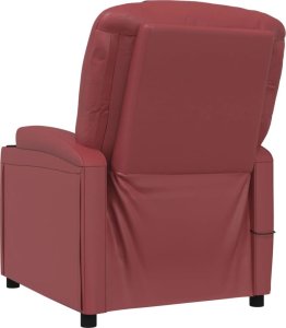 vidaXL Fotel masujący, winna czerwień, obity sztuczną skórą 5