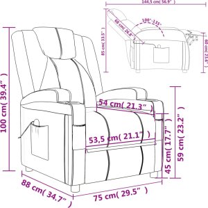 vidaXL Fotel masujący, czarny, sztuczna skóra 11