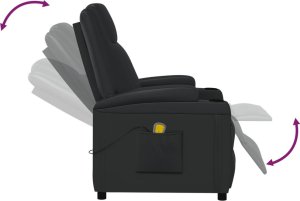 vidaXL Fotel masujący, czarny, sztuczna skóra 7