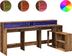 Biurko vidaXL Brązowe 200 cm x 104 cm 2