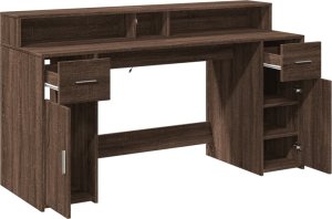 Biurko vidaXL Brązowe 160 cm x 55 cm 9