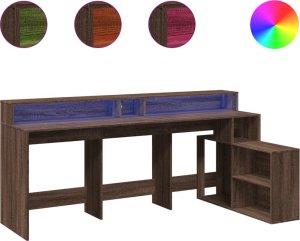 Biurko vidaXL Ciemnobrązowe 200 cm x 104 cm 2