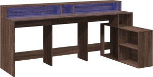 Biurko vidaXL Ciemnobrązowe 200 cm x 104 cm 3