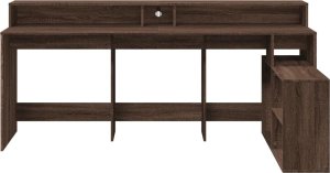 Biurko vidaXL Ciemnobrązowe 200 cm x 104 cm 6