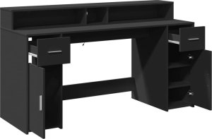 Biurko vidaXL Czarne 160 cm x 55 cm 9