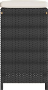 vidaXL Ogrodowe stołki barowe z poduszkami, 2 szt., czarne, polirattan 5