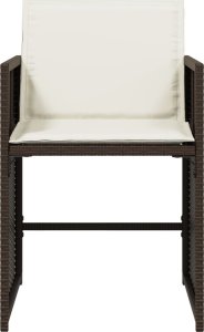 vidaXL Krzesła ogrodowe z poduszkami, 4 szt., brązowe, polirattan 5