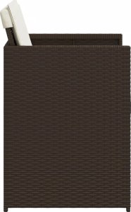 vidaXL Krzesła ogrodowe z poduszkami, 4 szt., brązowe, polirattan 6