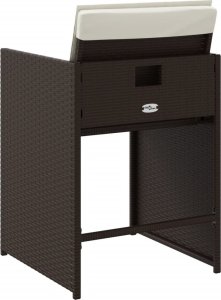 vidaXL Krzesła ogrodowe z poduszkami, 4 szt., brązowe, polirattan 7