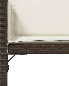 vidaXL Krzesła ogrodowe z poduszkami, 4 szt., brązowe, polirattan 9