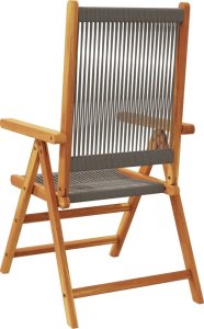 vidaXL Rozkładane krzesła ogrodowe, 4 szt., szare, drewno akacjowe 6