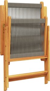 vidaXL Rozkładane krzesła ogrodowe, 4 szt., szare, drewno akacjowe 7