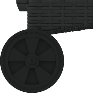 vidaXL Leżaki z poduszkami, 2 szt., czarne, polirattan 9