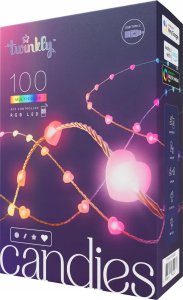 Lampki choinkowe Twinkly Twinkly Candies – 100 Lampki w kształcie serc RGB LEDs, przezroczysty przewód, USB-C 1