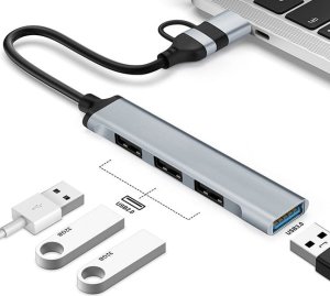HUB USB Tracer ADAPTER TRACER A-4, USB Type-C do USB-A, 4x USB-A 6
