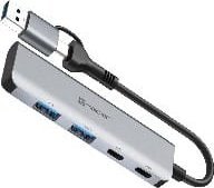 HUB USB Tracer ADAPTER TRACER A-5, USB Type-C do USB-A, 2x USB-A + 2x USB-C 3