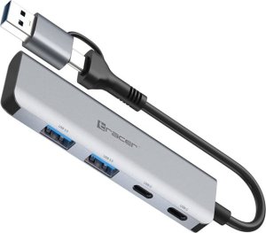 HUB USB Tracer ADAPTER TRACER A-5, USB Type-C do USB-A, 2x USB-A + 2x USB-C 7