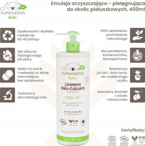 Alphanova Bebe Bio* Delikatny Balsam Oliwny dla niemowląt 400ml 2