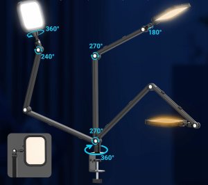 Lampa studyjna Apexel Lampa Oświetleniowa Led Biurkowa Stołowa + Imadło Do Vlog Video Live Foto / Apl-fl25 11