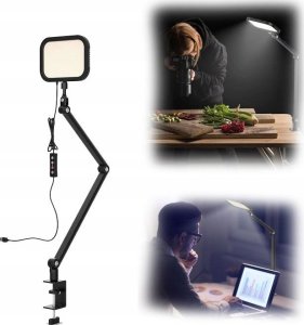 Lampa studyjna Apexel Lampa Oświetleniowa Led Biurkowa Stołowa + Imadło Do Vlog Video Live Foto / Apl-fl25 3