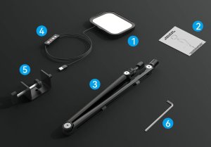 Lampa studyjna Apexel Lampa Oświetleniowa Led Biurkowa Stołowa + Imadło Do Vlog Video Live Foto / Apl-fl25 4