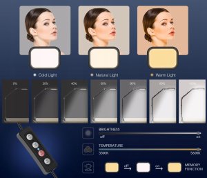 Lampa studyjna Apexel Lampa Oświetleniowa Led Biurkowa Stołowa + Imadło Do Vlog Video Live Foto / Apl-fl25 7