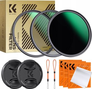 Filtr Kf Zestaw Filtrów Nano-d 3w1 Uv Cpl Nd1000 K&f 49mm 49 + 2x Dekielek 2x Etui / Sku.2267v 3