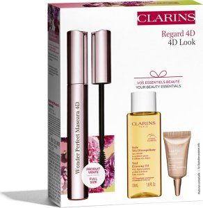 Clarins CLARINS SET (WONDER PERFECT 4D MASCARA 01 PERFECT BLACK  8ML + TOTAL CLEANSING OIL 50ML + TOTAL EYE SMOOTH SAMPLE 3ML) 3