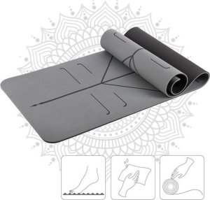 HMS Zestaw do jogi Mata TPE YM10 + Kostka KJ02 + Pasek SJ01 Gray 8