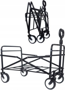Enero Camp WÓZEK TURYSTYCZNO PLAŻOWY SKŁADANY 72x44x50CM Z UCHWYTEM 3