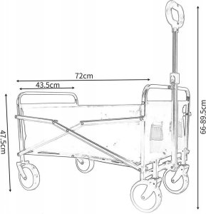 Enero Camp WÓZEK TURYSTYCZNO PLAŻOWY SKŁADANY 72x44x50CM Z UCHWYTEM 4