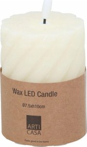 Articasa ŚWIECA DEKORACYJNA 75x100MM LED WOSK CREME 2