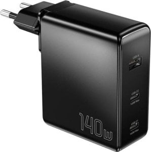 Ładowarka Essager Ładowarka sieciowa, Essager, ECT2CA-MQB01-Z, 2xUSB-C, USB-A, 140W (czarna) 1