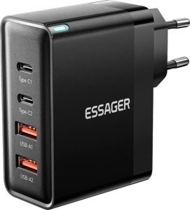 Ładowarka Essager Ładowarka sieciowa, Essager, ECT2CA-QYB01-Z, 2xUSB-C, 2xUSB-A, 100W (czarna) 1