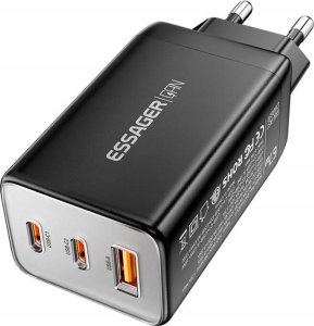Ładowarka Essager Ładowarka sieciowa ECT67W-LJB01-Z GaN 2xUSB-C USB-A 67W (czarny) 2