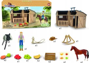 Figurka Collecta COLLECTA JEŹDZIEC, AKCESORIA, KOŃ I STAJNIA W OPAKOWANIU 2