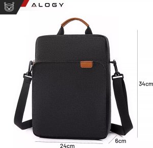 Torba Alogy Torba na laptopa/ iPada Pro Air/ tablet 11-13 cal męska damska Unisex Pasek na ramię etui futerał pokrowiec Alogy saszetka czarna 9